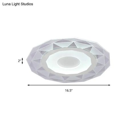 Modern White Sun Ceiling Light For Dining Room With Acrylic Flush Mount Design