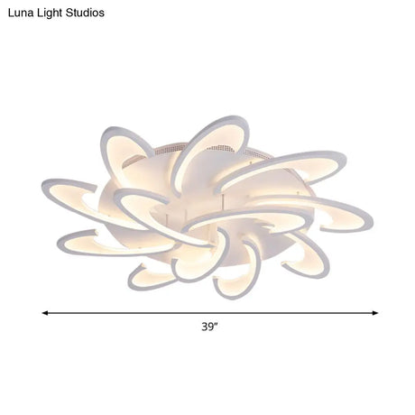 Modern Windmill Flush Ceiling Light - Acrylic Flushmount Fixture For Living Room With Multiple
