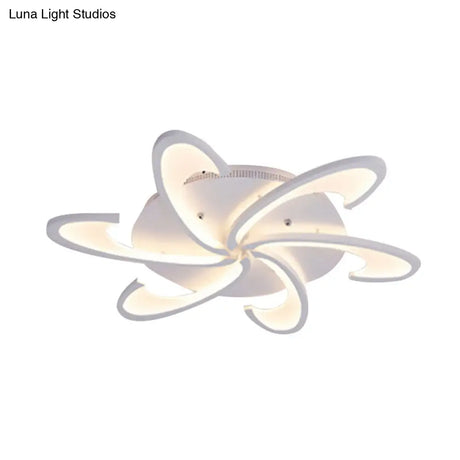 Modern Windmill Flush Ceiling Light - Acrylic Flushmount Fixture For Living Room With Multiple