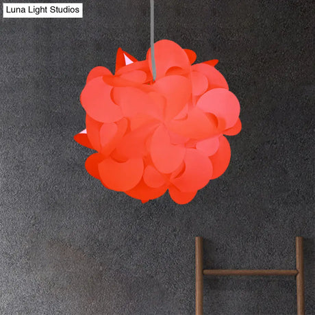 Modern Windmill Plastic Ceiling Pendant - Red/White 3 Sizes 1 Light Fixture