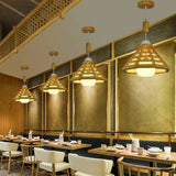 Modern Wood Pendant Lamp With 1 Light For Dining Room In Beige Color