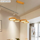 Modern Wooden Pendant Light: 4/5-Light Dining Room Chandelier Beige Led Orb Shade In Warm Light