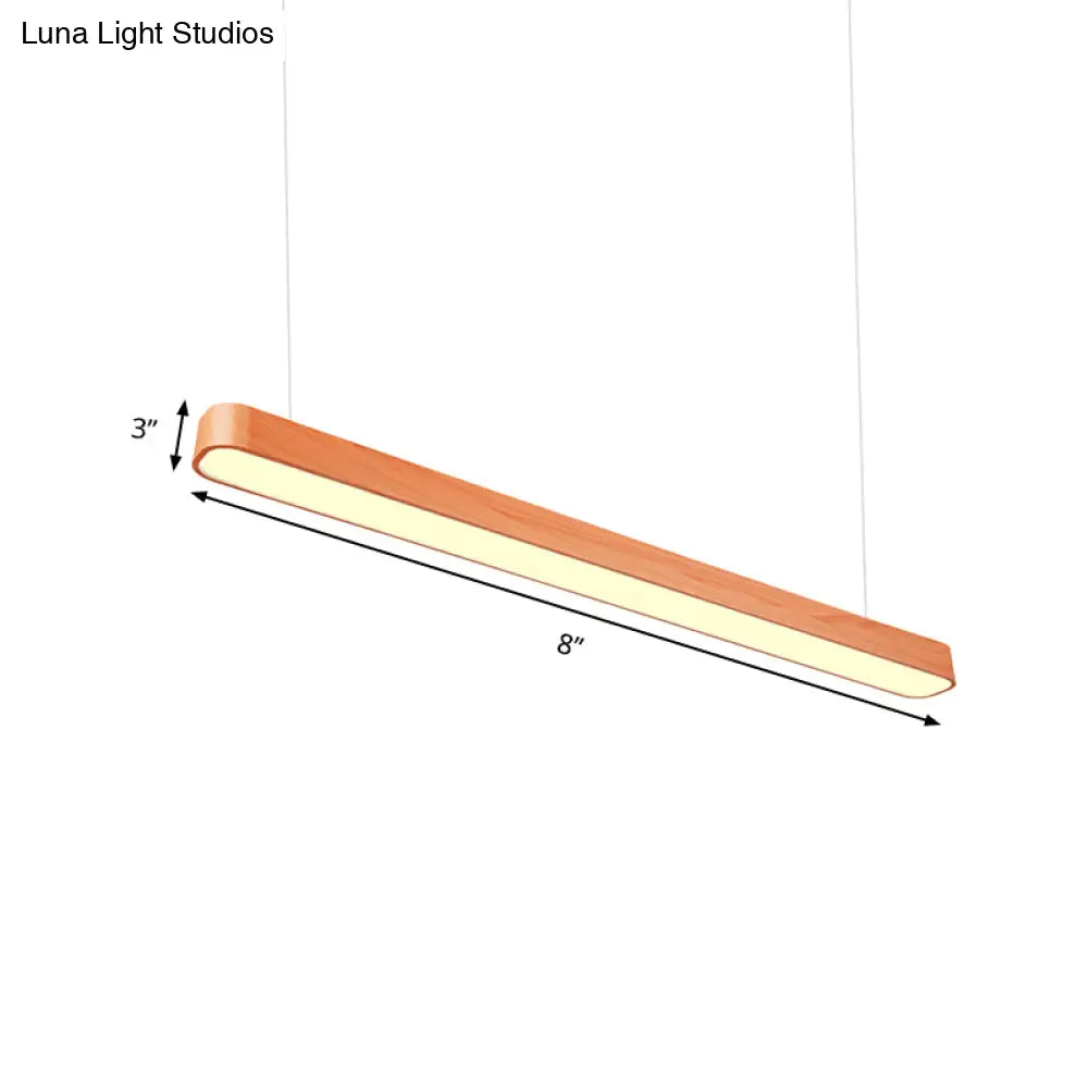 Modern Wooden Pendant Light With Led Available In 3 Sizes And Colors