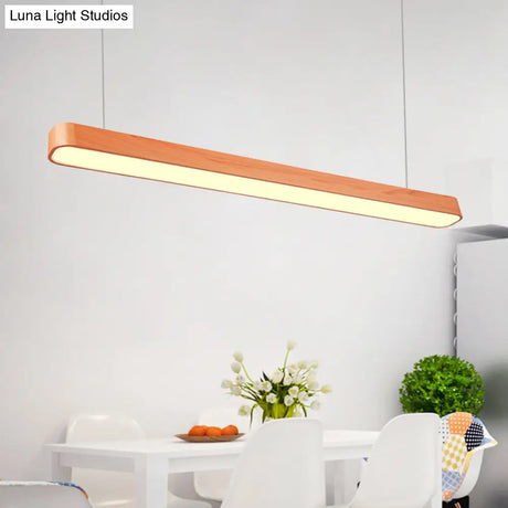 Modern Wooden Pendant Light With Led Available In 3 Sizes And Colors