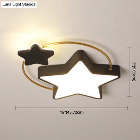 Modernist Acrylic Flush Mount Ceiling Light For Bedroom - Pentagram Design