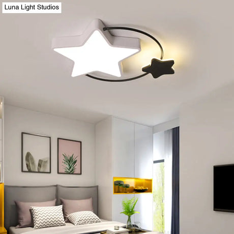Modernist Acrylic Flush Mount Ceiling Light For Bedroom - Pentagram Design