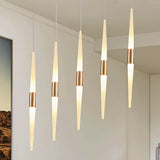 Modernist Acrylic Flute Pendant Light With Cluster Design - 5/6 Lights White Finish Ceiling Hanging