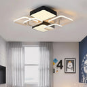 Modernist Acrylic Square Ceiling Flush Mount Led Light 25.5’/39’ Wide Black / 25.5’
