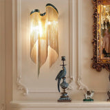 Modernist Aluminum Tassel Wall Sconce Light In Gold/Silver For Living Room Gold