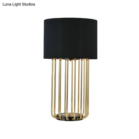 Modernist Black Desk Lamp - Straight Sided Shade Task Light For Study