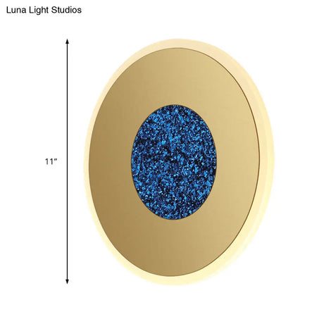Modernist Blue Led Wall Sconce Lighting With Acrylic Shade - 8/11 Dia Mount Lamp