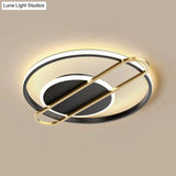Modernist Circle Thin Flush Mount Led Ceiling Light Fixture - Black/Gold/White 16.5’/20.5’ Wide