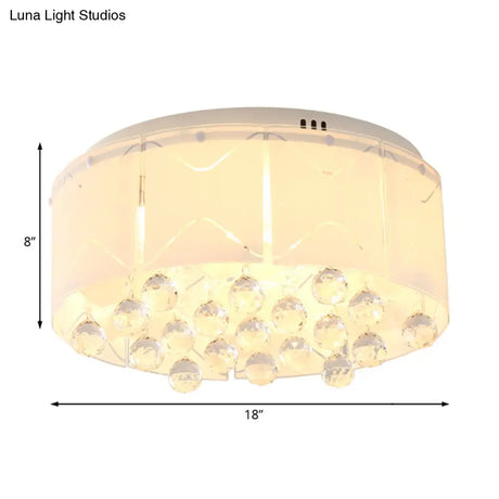 Modernist Crystal Flush Mount Lighting With Multi Lights - 18’/19.5’ Wide White Led Fixture