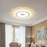 Modernist Led Acrylic Flush Mount Ceiling Light - White Blossom Flower Design In Warm/White