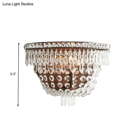 Modernist Led Crystal Basket Wall Sconce For Bedroom Lighting