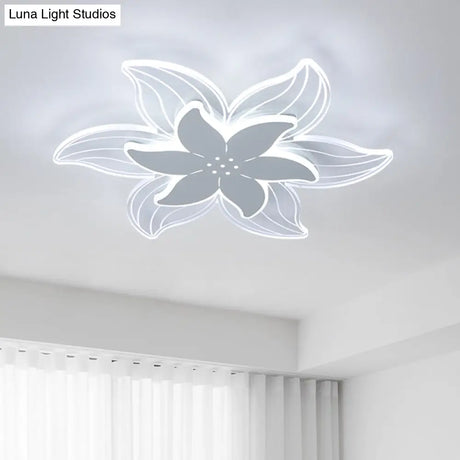 Modernist Led Starfish Ceiling Flush Mount Light Acrylic White Flushmount Warm/White 16.5’/20.5’ W