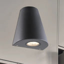 Modernist Led Wall Sconce With Aluminum Shade - Black/Gray Tapered Design For Porch Warm/White