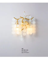 Modernist Metal 2-Head Wall Light Fixture In Brass With Crystal Deco - Bedroom Sconce Lighting White