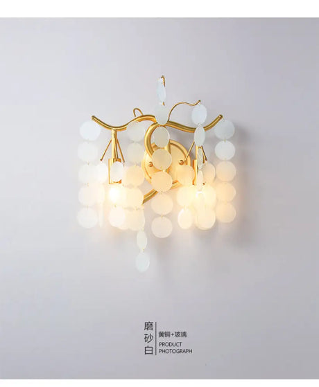 Modernist Metal 2-Head Wall Light Fixture In Brass With Crystal Deco - Bedroom Sconce Lighting White