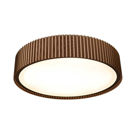 Modernist Metal Drum Flush Ceiling Light Fixture - 18/22 Dia Coffee Led Mount Lamp In