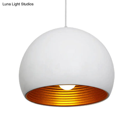 Modernist Metal Globe Down Lighting Ceiling Suspension Lamp 1 Head 10’/14’ Wide - Black/White