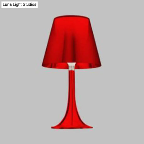 Modernist Nightstand Lamp With White Glass Cone Shade & 1 Light Reading Table Lighting