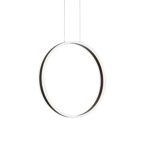Modernist Acrylic Ring Pendant Lamp 16/23.5 Dia Coffee Led Ceiling Light For Dining Room