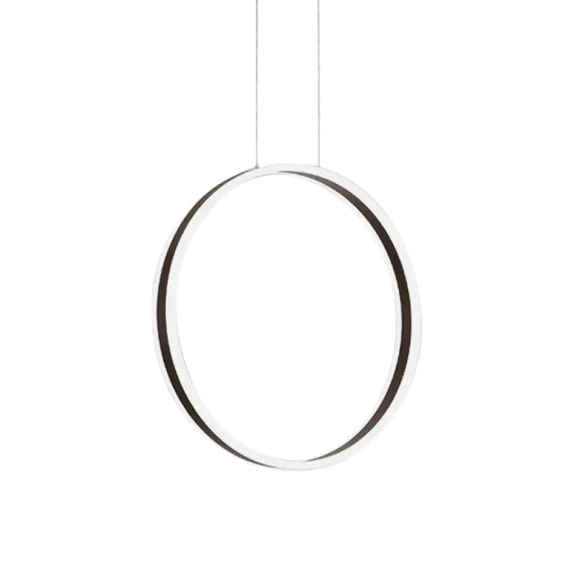 Modernist Acrylic Ring Pendant Lamp 16/23.5 Dia Coffee Led Ceiling Light For Dining Room