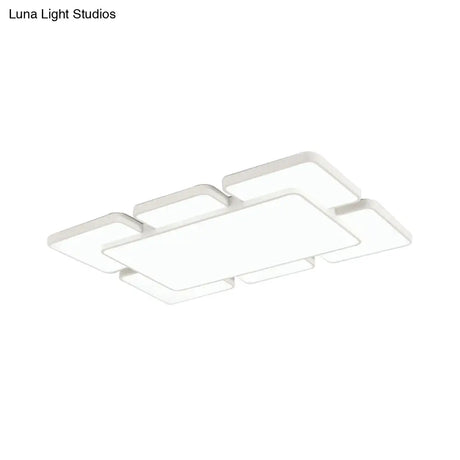 Modernist Style Flush Mount Lamp: Acrylic Shade Ceiling Light Black/White 20.5’/24.5’ 5/7 Lights