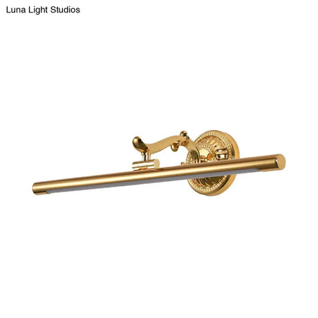 Modernist Style Led Vanity Wall Light In Linear Metallic Design 16/21.5 Width Brass/Gold Finish