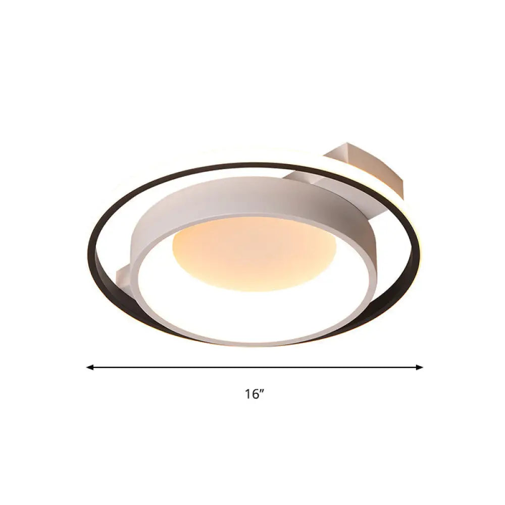 Modernist Style Metallic Dish Ceiling Lamp - 16/19.5 Dia Led Flush Mount In Warm/White Light