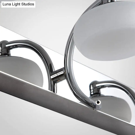 Modernist Style Silver Wall Lamp With Round Frosted Acrylic Shade 2/3 Heads Warm/White Lighting -