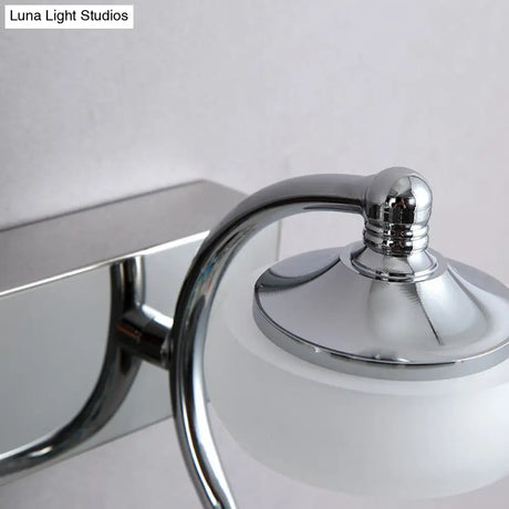Modernist Style Silver Wall Lamp With Round Frosted Acrylic Shade 2/3 Heads Warm/White Lighting -