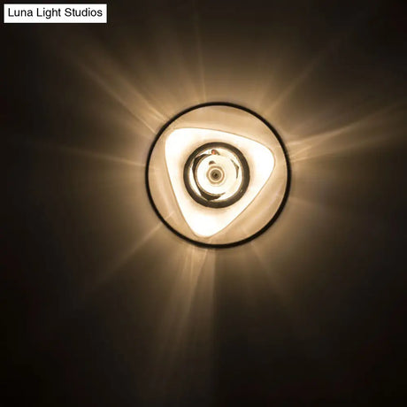 Modernist Triangle Led Ceiling Light With Clear Crystal - Flush Mount For Corridors