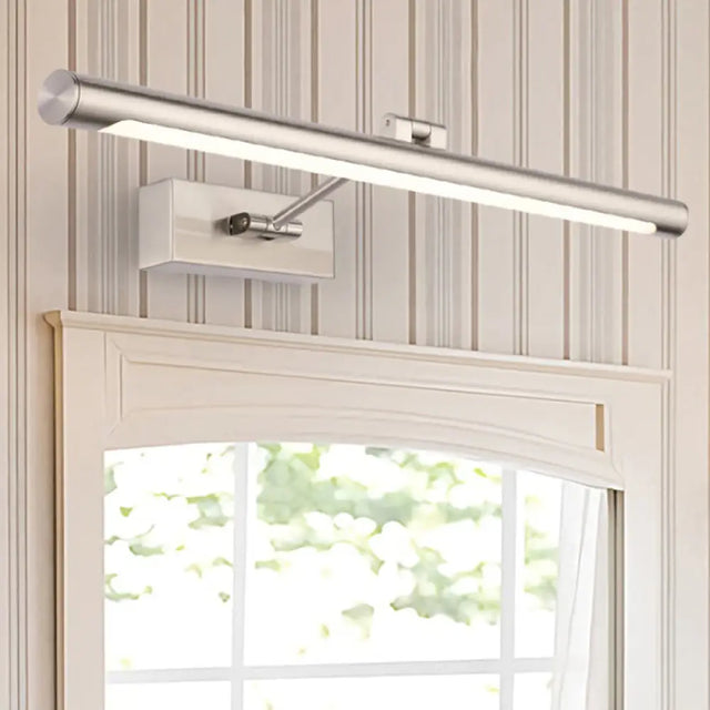 Modernist Tubular Wall Lamp In Gold Metal With Led Vanity Lighting - 16.5/20.5 Width Ideal For