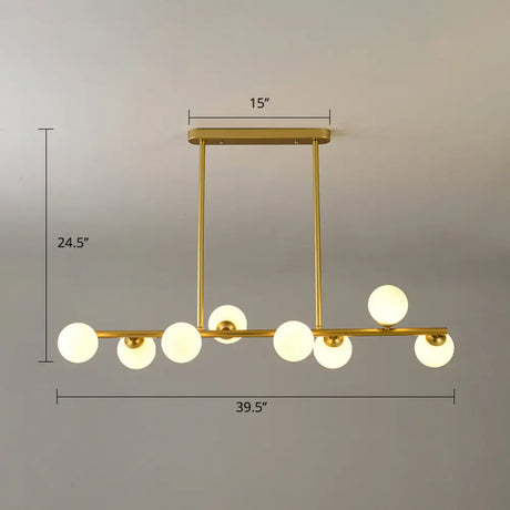 Modo Island Ceiling Light - Elegant Hanging Pendant For Dining Room 8 / Gold