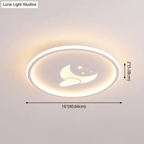 Moon And Star Flush Mount Ceiling Light For Modern Bedrooms