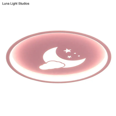 Moon And Star Flush Mount Ceiling Light For Modern Bedrooms