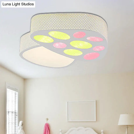 Mushroom Flush Mount Led Ceiling Lamp: Acrylic Cartoon Design In Warm/White Light