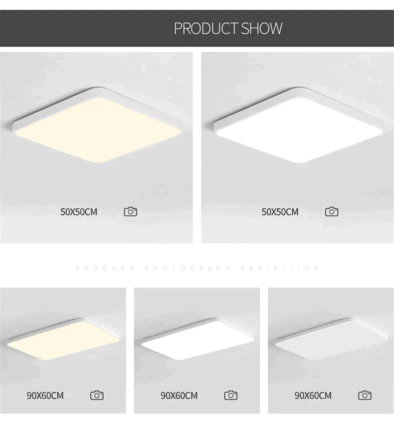Nathaly - Ultra-Thin Square Led Ceiling Lamp Kitchen Light Fixtures Living Room Surface Mount