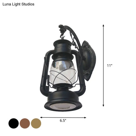 Nautical Wall Lamp With Clear Glass And Kerosene Light - Perfect For Dining Rooms
