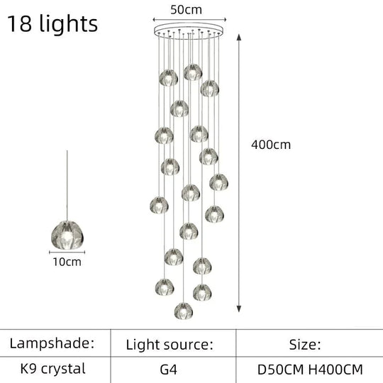 Nebular - Modern K9 Crystal Led Meteor Chandelier