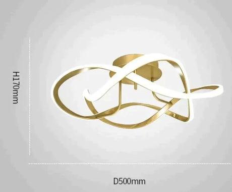 New Light Luxury Bedroom Lamp Room Ceiling Lamp Golden 50cm white light Ceiling