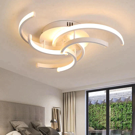 New Modern Led Ceiling Light For Living Room Bedroom White Color Dimmable With Remote Lighting Lamp