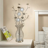 Nicole - Silver Urn-Like Metallic Table Lamp Decorative Bedroom Swing Arm Led Nightstand Light With