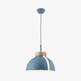Nordic 1 Light Metal Shade Suspension Pendant - Pink/White/Black Dome Ceiling Sky Blue