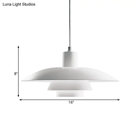 Nordic 3-Layer Shade Pendant Lamp: White Ceiling Light For Sitting Room