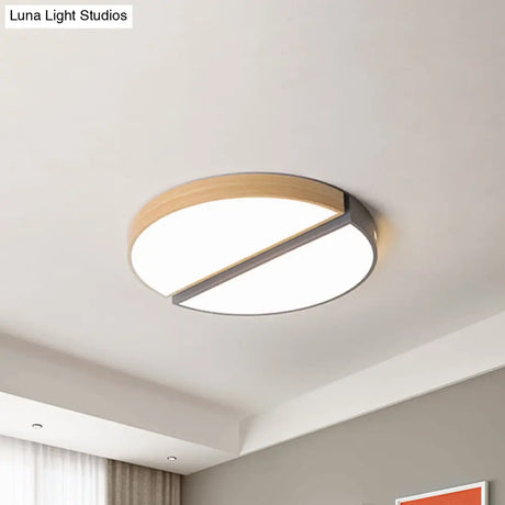 Nordic Acrylic Dual Sector Ceiling Fixture Led Flush Mount Light Green/Grey Warm/White