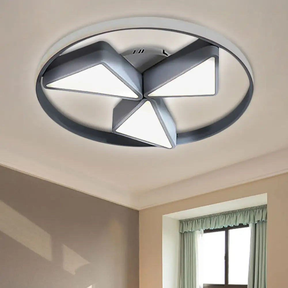 Nordic Acrylic Flush Ceiling Light For Dining Room Grey / Warm