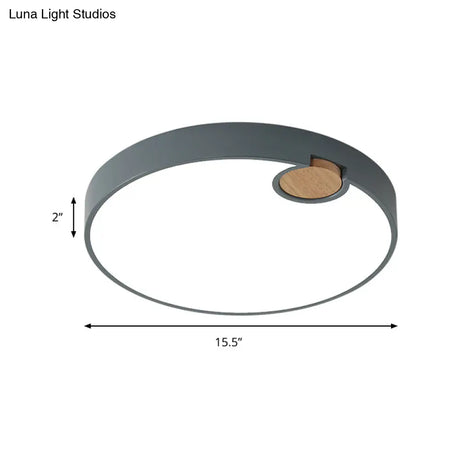 Nordic Acrylic Grey Led Flush Mount Lamp With White/Warm/Natural Light For Bedroom - Available In